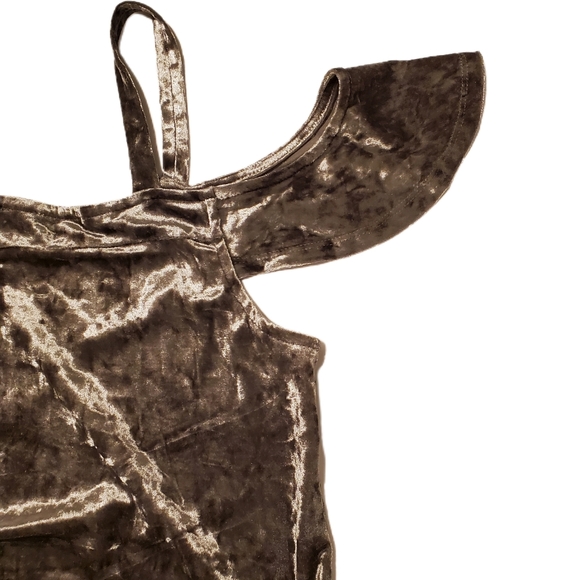 Bagatelle Crushed Velvet Cold Shoulder Top - Picture 8 of 13